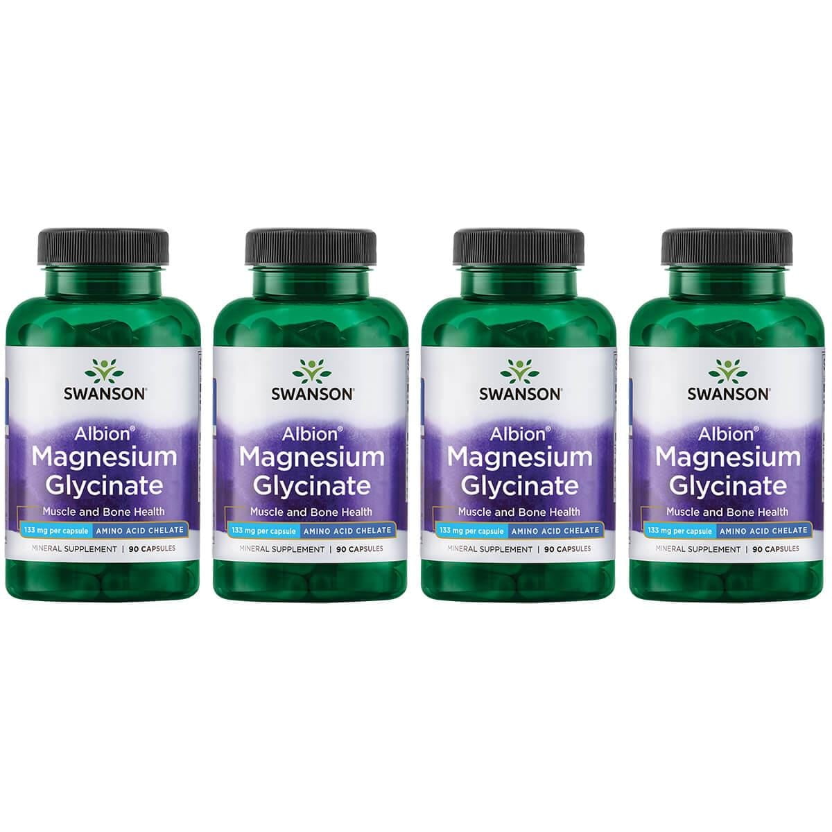 Swanson Albion Magnesium Glycinate 133 mg 90 Caps 4 Pack