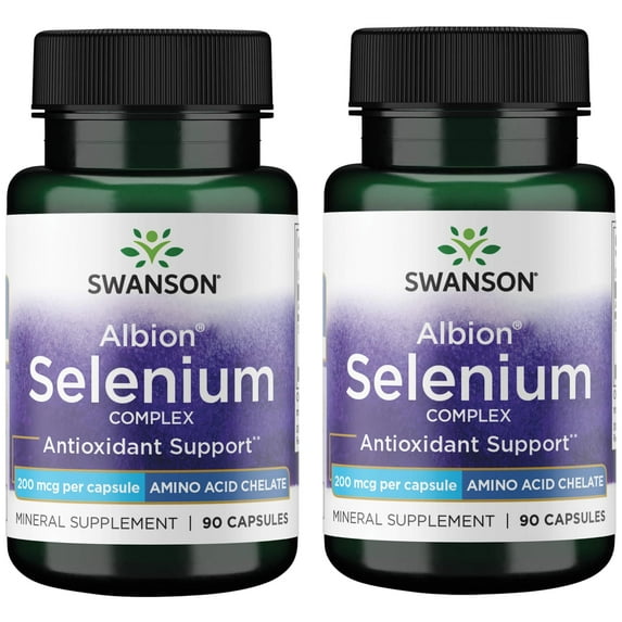 Swanson Albion Selenium 200 mcg 90 Vegan Caps 2 Pack