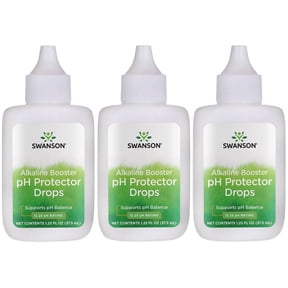 Swanson Alkaline Booster - pH Protector Drops with 12.25 pH Rating - Make Your Own Alkaline Water - Add to Distilled Water to Help Maintain pH Balance (1.25 Fl Oz) (3 Pack)