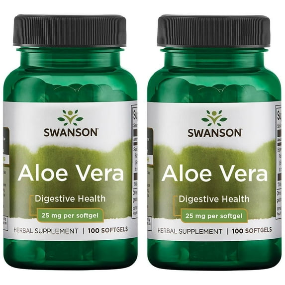 Swanson Aloe Vera 25 mg 100 Sgels 2 Pack