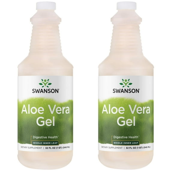 Swanson Aloe Vera Gel - Whole Inner Leaf 32 fl oz Gel 2 Pack