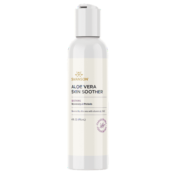 Swanson Aloe Vera Skin Soother 4 fl Ounce (118 ml) Gel