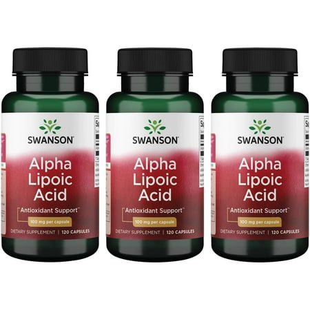 Swanson Alpha Lipoic Acid 100 mg 120 Caps 3 Pack