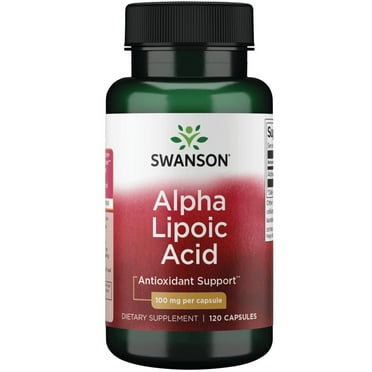 Swanson Alpha Lipoic Acid - Natural Supplement Supporting Healthy Blood Pressure Levels Already Within a Normal Range - Promotes Carbohydrate Metabolism - (120 Capsules, 100mg Each)