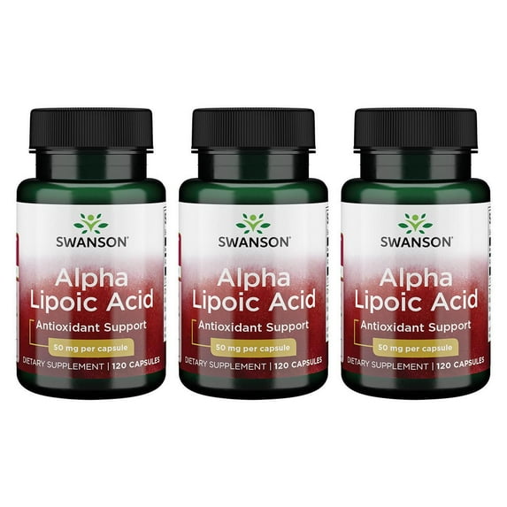 Swanson Alpha Lipoic Acid 50 mg 120 Caps 3 Pack