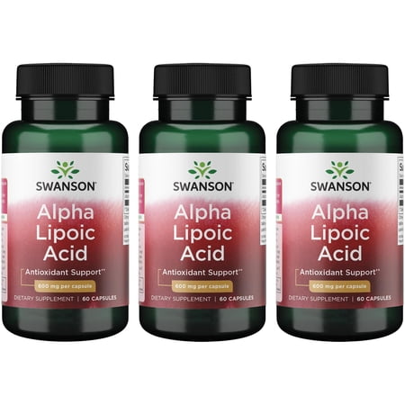 Swanson Alpha Lipoic Acid 600 mg 60 Caps 3 Pack