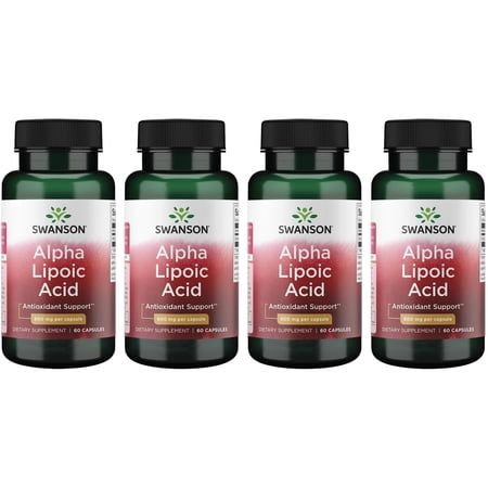 Swanson Alpha Lipoic Acid 600 mg 60 Caps 4 Pack