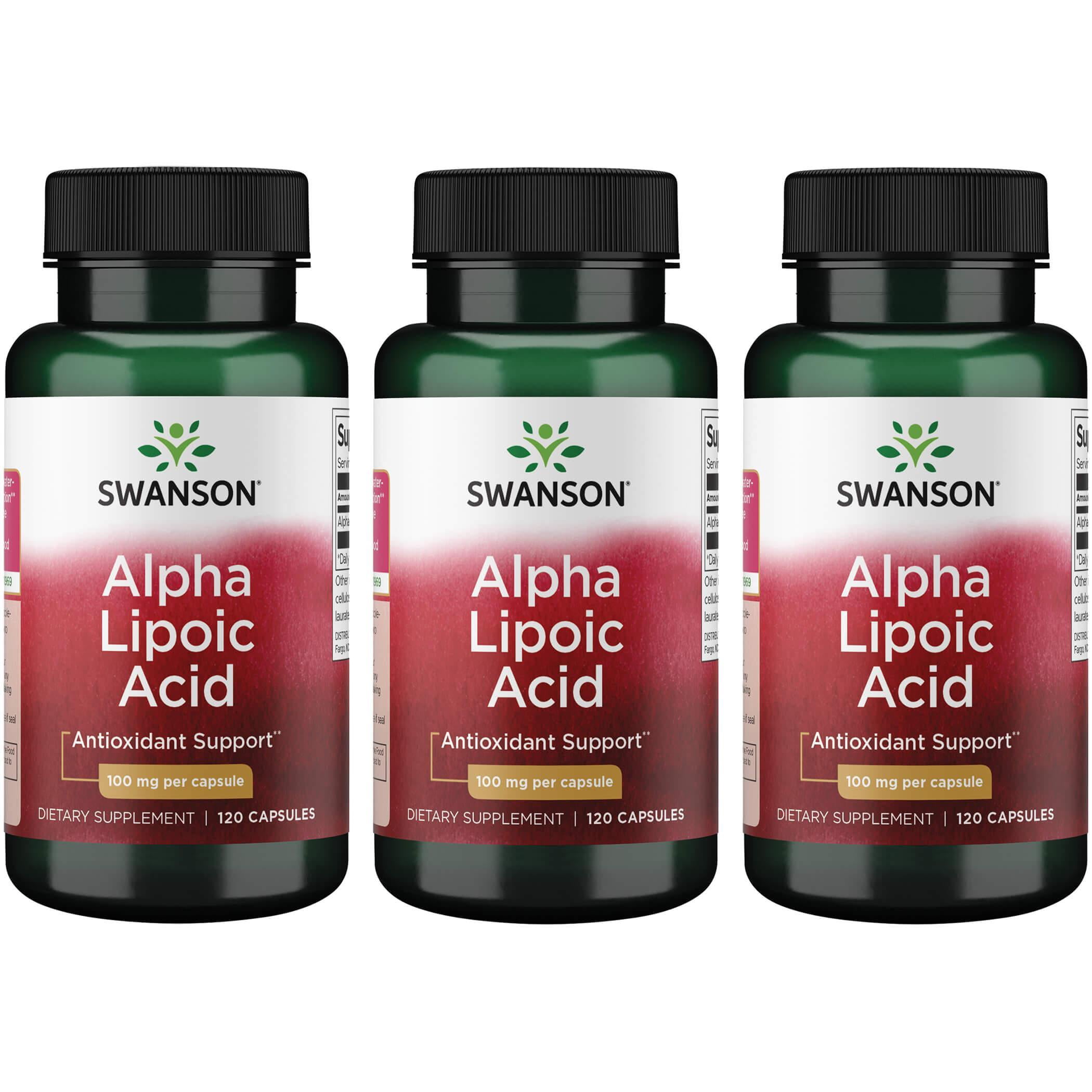 Swanson Alpha Lipoic Acid, 100mg Capsules, Antioxidant Support