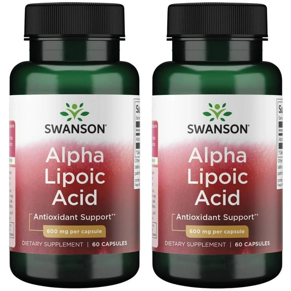 Swanson Alpha Lipoic Acid 600 mg 60 Caps 2 Pack