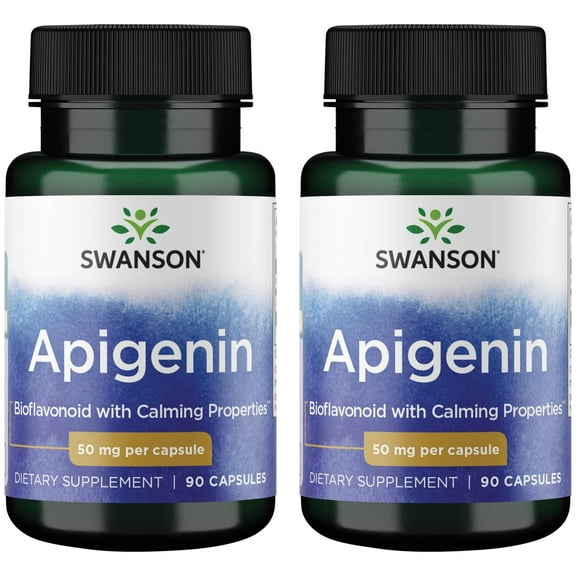 Swanson Apigenin-Bioflavonoid Supplement Natural Prostate Support-Metabolism & Nerve Health Support-Can Support Sleep & Relaxation 90 Caps, 50mg Each (2 Pack)