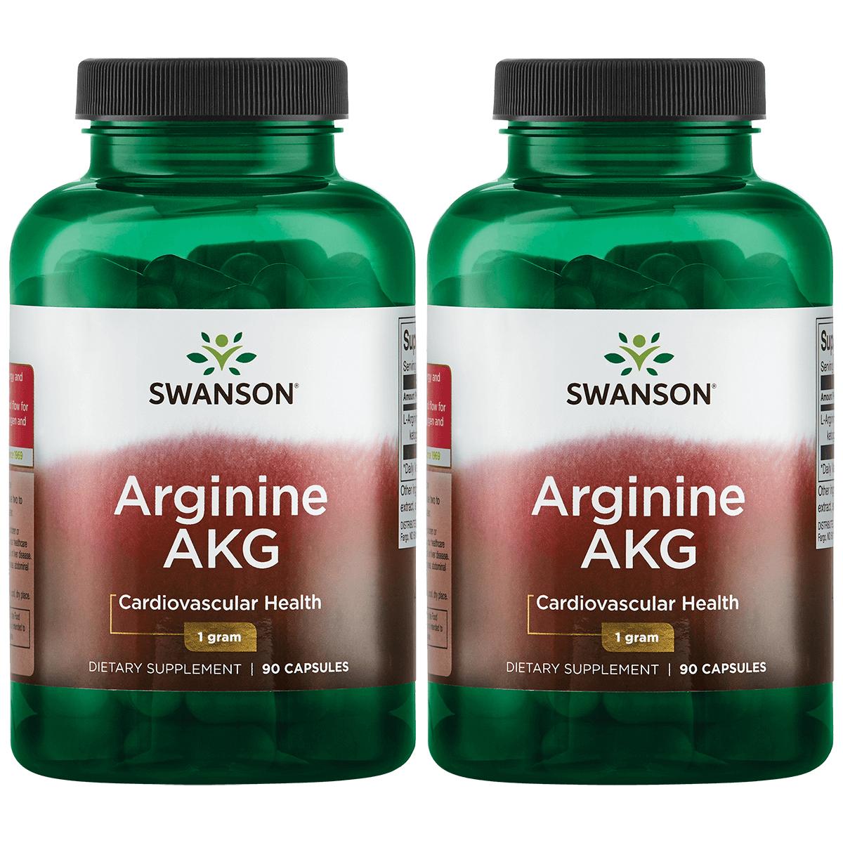Swanson Arginine Akg 1 g 90 Caps 2 Pack