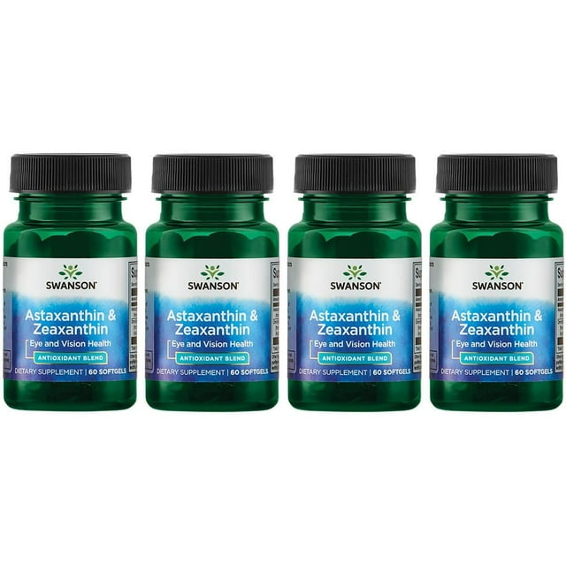 Swanson Astaxanthin & Zeaxanthin 60 Sgels 4 Pack