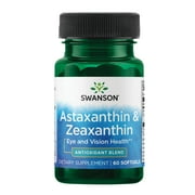 Swanson Astaxanthin & Zeaxanthin Eye Vision Brain Skin Health Antioxidant Support Supplement (Astaxanthin 4 mg & OmniXan Zeaxanthin 4 mg) 60 Softgels Sgels