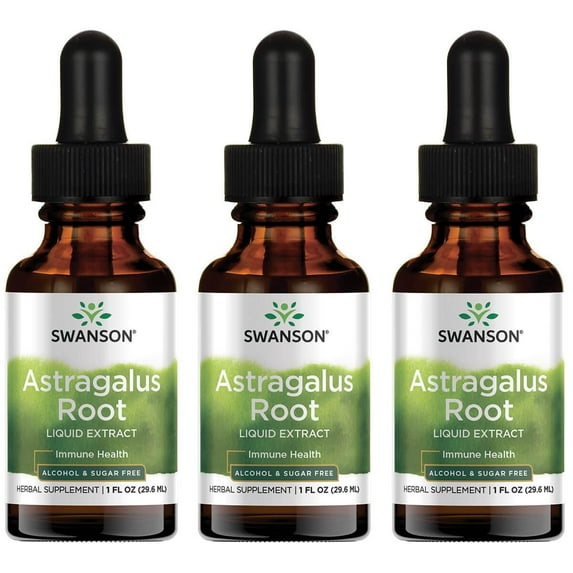 Swanson Astragalus Root Liquid Extract - Alcohol & Sugar Free 3 Pack