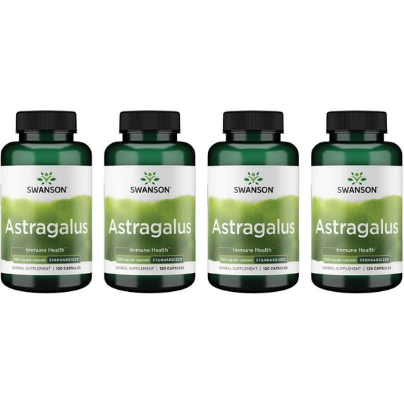 Swanson Astragalus - Standardized 500 mg 120 Caps 4 Pack