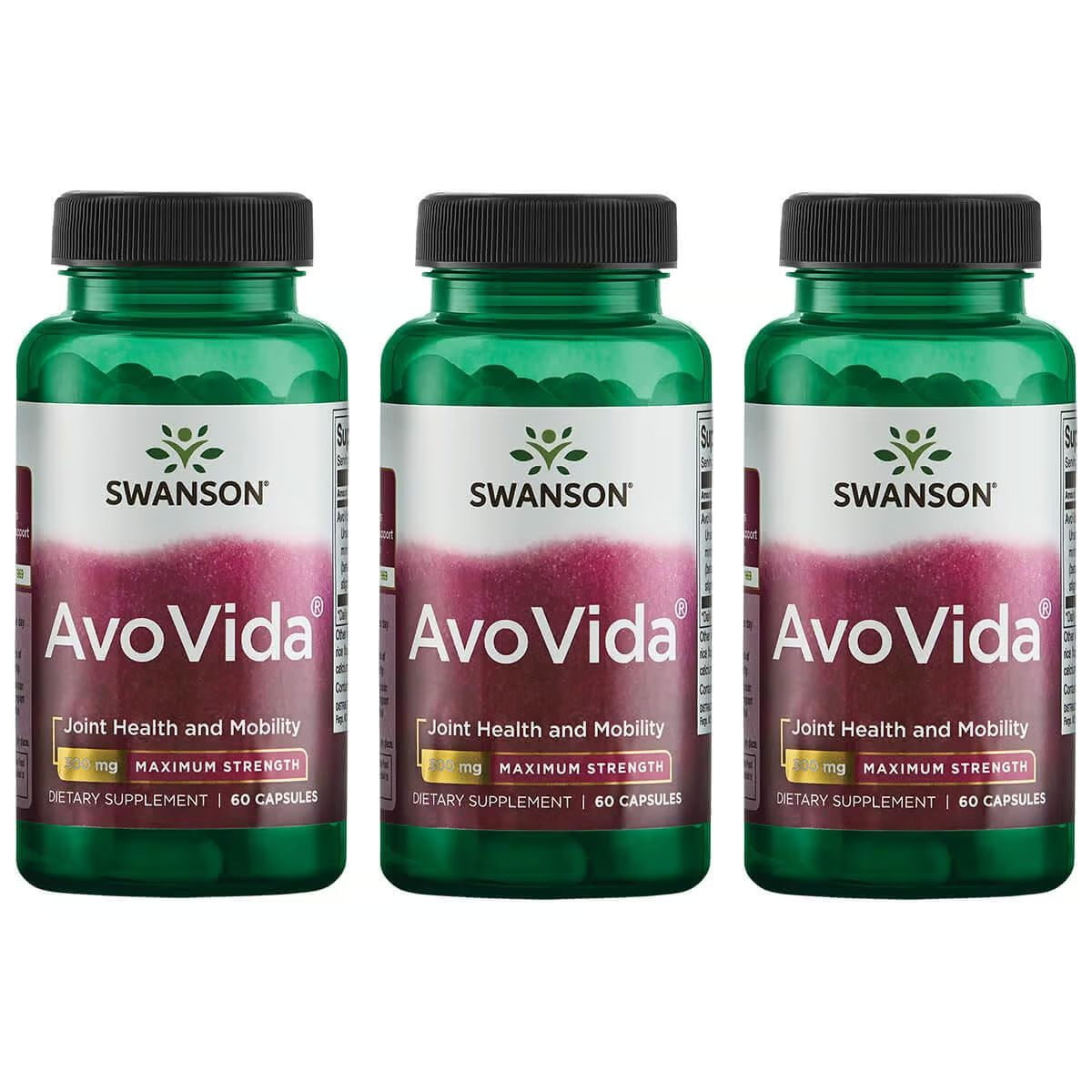 Swanson AvoVida Dietary Supplement, 300 mg, 60 Capsules, Joint Health & Mobility Support, Avocado & Soybean Extracts