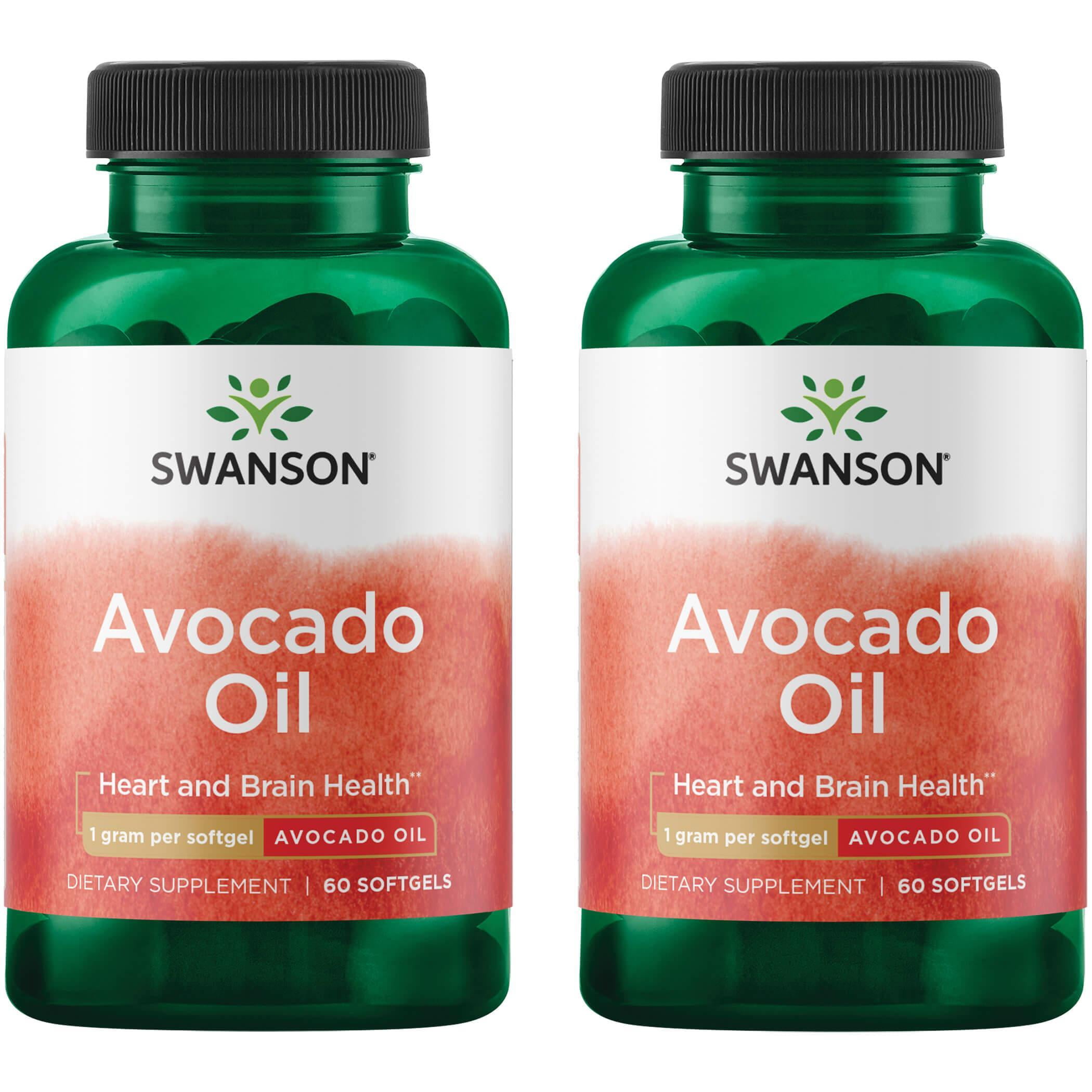Swanson Avocado Oil made with Organic Avocado Oil 1 g 60 Sgels 2 Pack