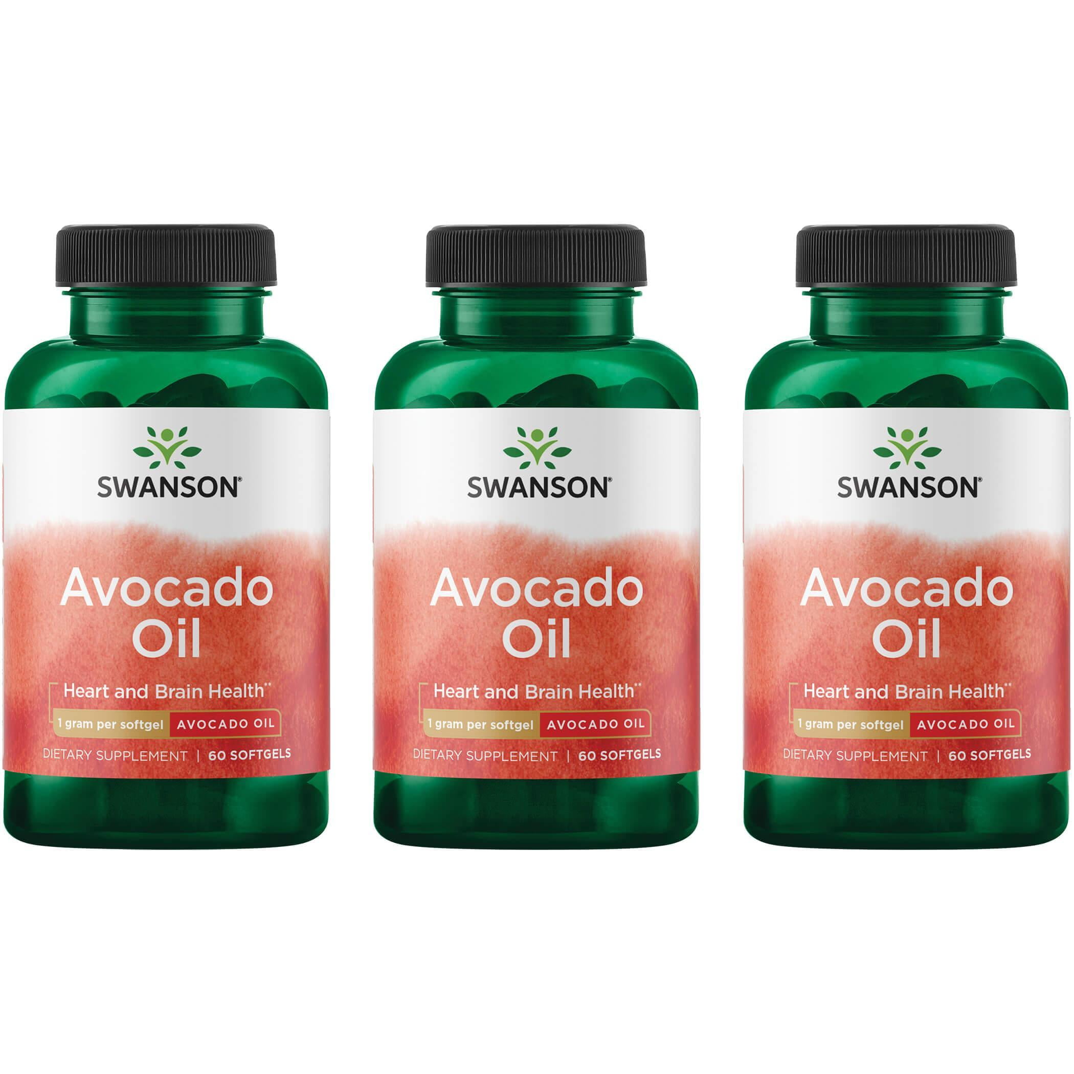 Swanson Avocado Oil made with Organic Avocado Oil 1 g 60 Sgels 3 Pack