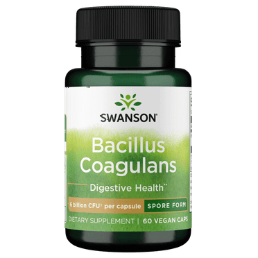 Swanson Bacillus Coagulans - Probiotic Supplement Supporting Digestive Health with 6 Billion CFU - Natural GI Health Support - (60 Veggie Capsules)
