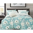 thumbnail image 1 of Swanson Beddings Blue Floral 2-Piece 100% Cotton Bedding Set: Duvet Cover and One Pillow Sham (Twin), 1 of 2
