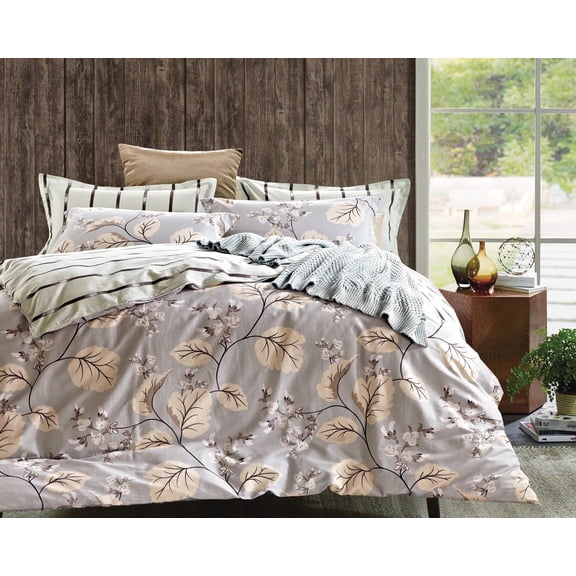 Swanson Beddings Catalpa Blossoms 3-Piece 100% Cotton Bedding Set: Duvet Cover and Two Pillow Shams (King) (Comforter is NOT included)