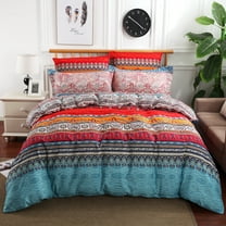 Swanson Beddings Colorful Boho Mandala Paisley 5-Piece Bedding Set: Duvet Cover, Pillowcases and Pillow Shams (King)