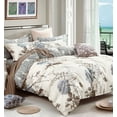 thumbnail image 1 of Swanson Beddings Daisy Silhouette Floral Print 3-Piece 100% Cotton Bedding Set: Duvet Cover and Two Pillow Shams Queen Size (Comforter is NOT included), 1 of 6