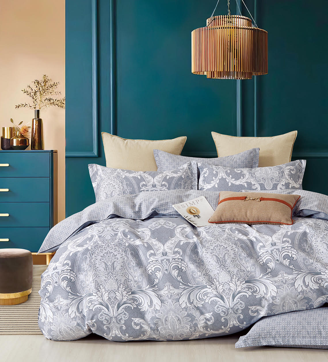 Swanson Beddings Set Copripiumino Queen Size Con Alberi Arcobaleno – Trapunta 233x243 Cm + 2 Federe, Morbido E Reversibile, Stile Contemporaneo