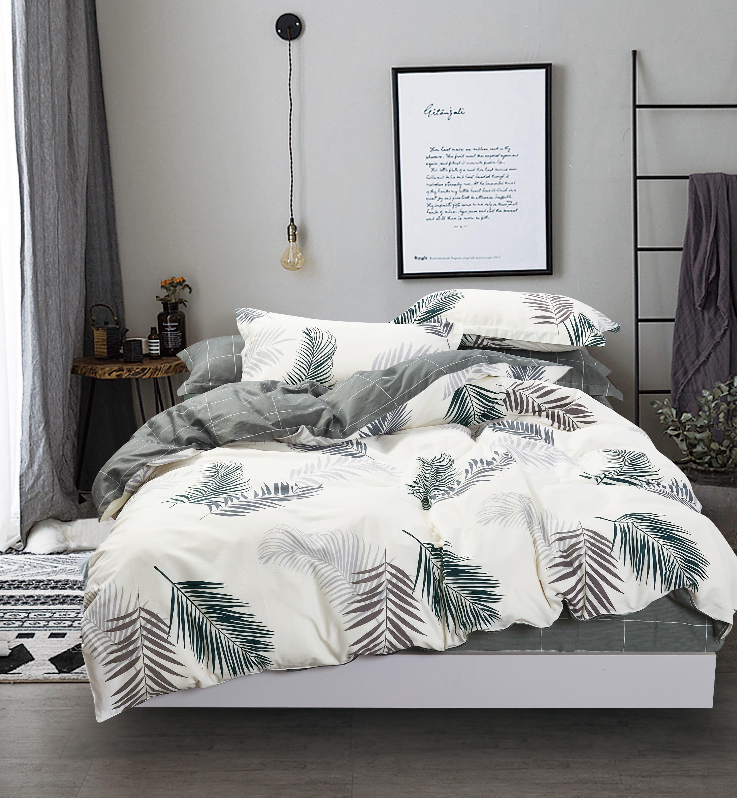 Swanson Beddings Evergreen 3-Piece 100% Cotton Bedding Set: Duvet Cover and Two Pillow Shams (California King)