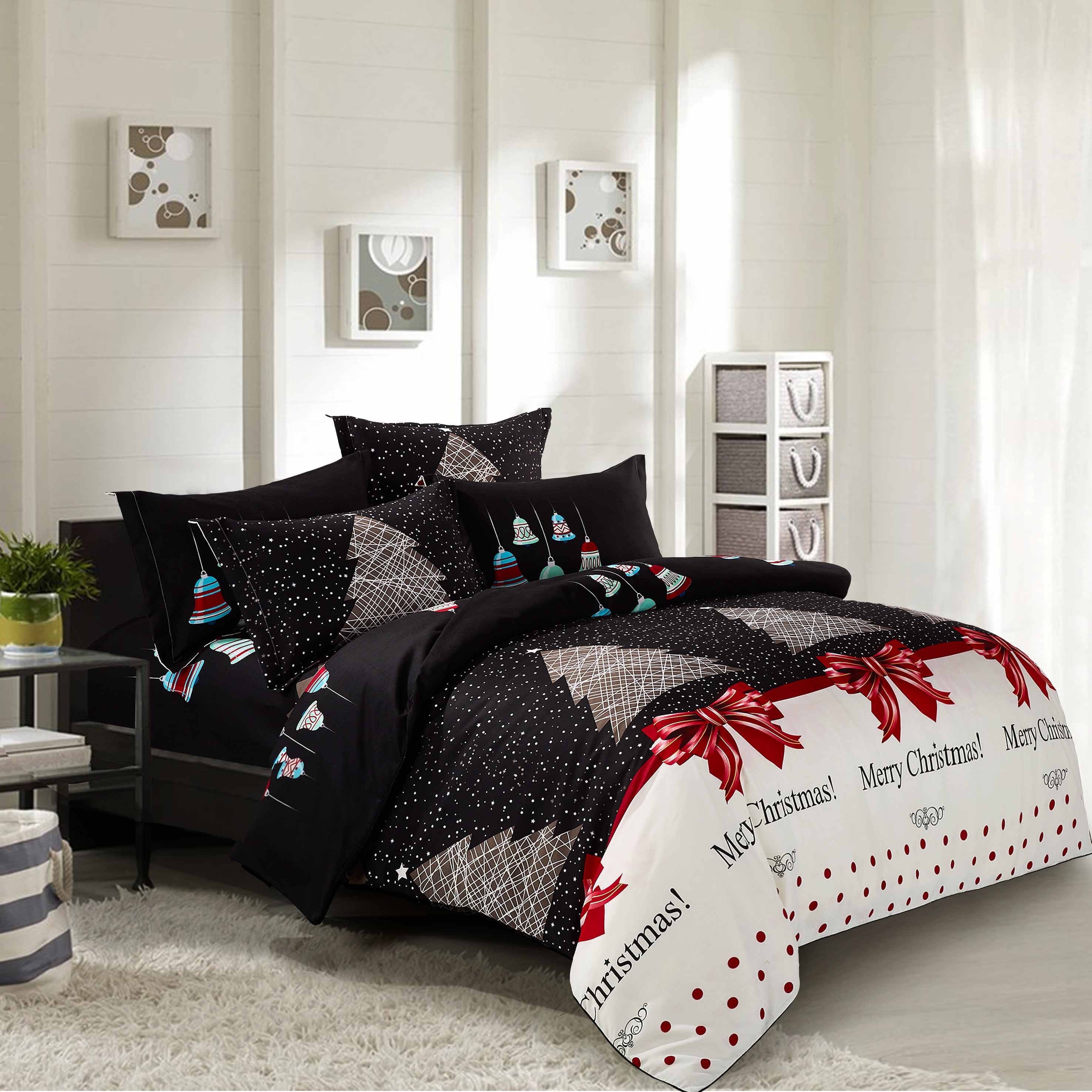 Swanson Beddings Christmas 3pc Duvet Bedding Set: Duvet Cover and Two Pillow Shams (California King) (NO comforter included)
