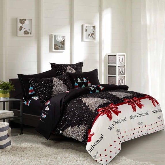 Swanson Beddings Christmas 3pc Duvet Bedding Set: Duvet Cover and Two Pillow Shams (King) (NO comforter included)