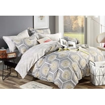 Swanson Beddings Geometry Hexagon Celebration 3-Piece Bedding Set: Duvet Cover and Pillow Shams (King) (Comforter is NOT included)