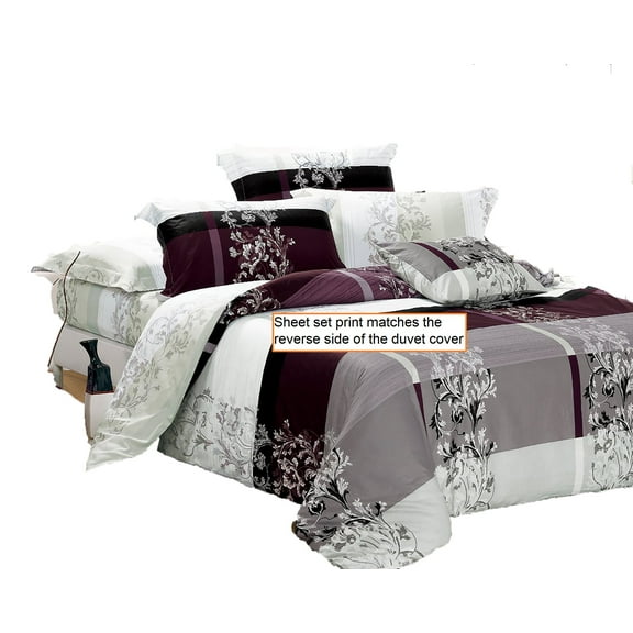 Swanson Beddings May 100% Cotton Sheet Set : Fitted Sheet, Flat Sheet and Two Matching Pillowcases (King)