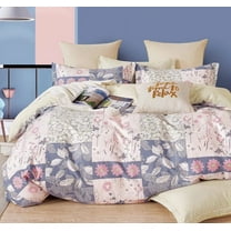 Swanson Beddings Patch Floral 3-Piece 100% Cotton Bedding Set: Duvet Cover and Two Pillow Shams (Queen) (Comforter is NOT included)