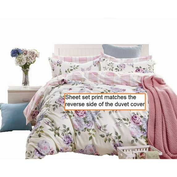 Swanson Beddings Pink Checker 100% Cotton Sheet Set: Fitted Sheet, Flat Sheet and Two Matching Pillowcases (Queen, Plaid)