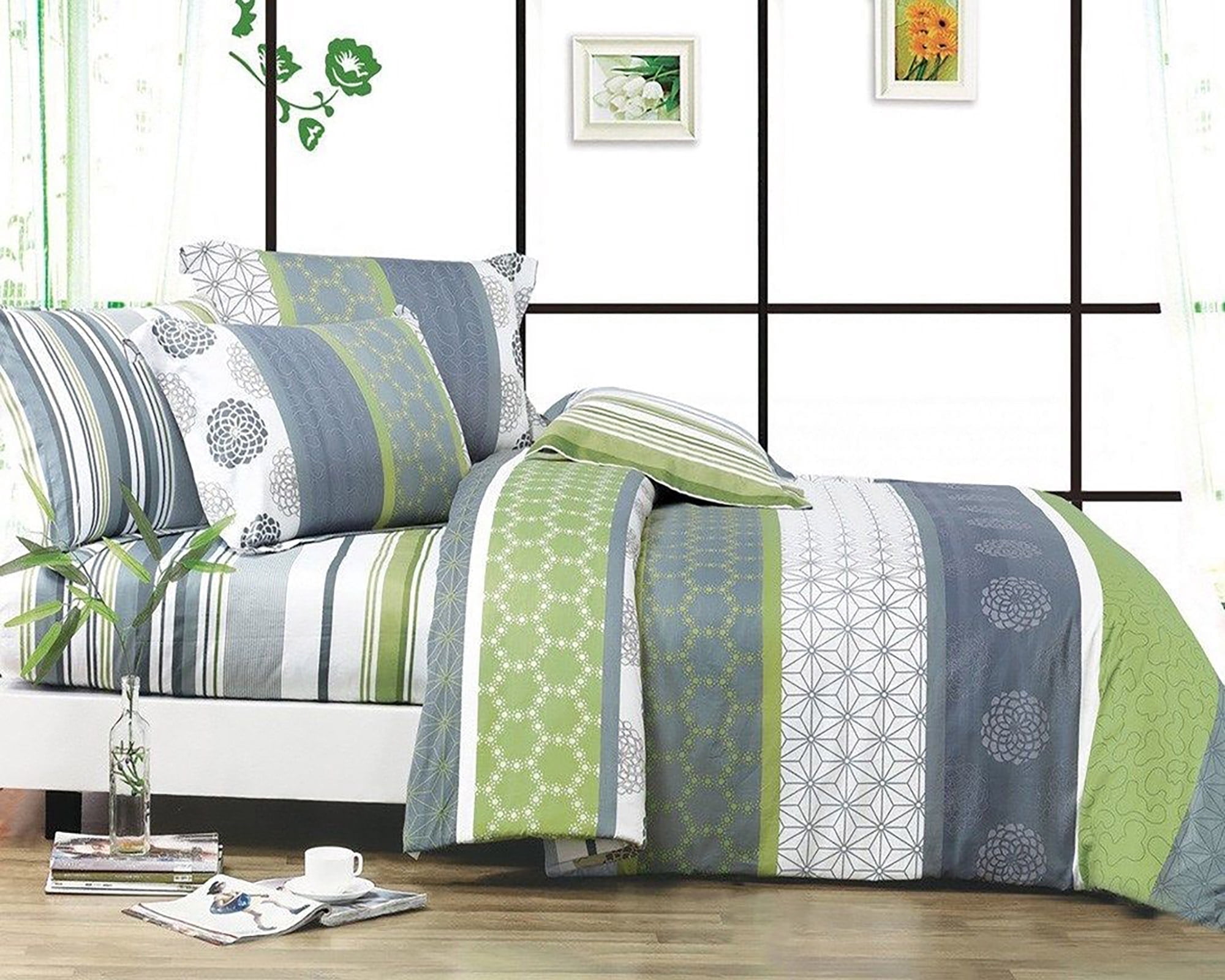 Swanson Beddings Serene 3-Piece 100% Cotton Bedding Set: Duvet Cover and Two Pillow Shams (King) (Comforter is NOT included)