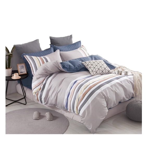 Swanson Beddings Soft Stripes 3-Piece 100% Cotton Duvet Cover Set: Duvet Cover and Two Pillow Shams (King) (Comforter is NOT included)