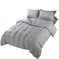 thumbnail image 1 of Swanson Beddings Microfiber 3pc Duvet Cover Set: Duvet Cover and Two Pillow Shams (Light Gray, Full), 1 of 3