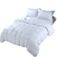 thumbnail image 1 of Swanson Beddings Microfiber 3pc Duvet Cover Set: Duvet Cover and Two Pillow Shams (White, Queen), 1 of 3