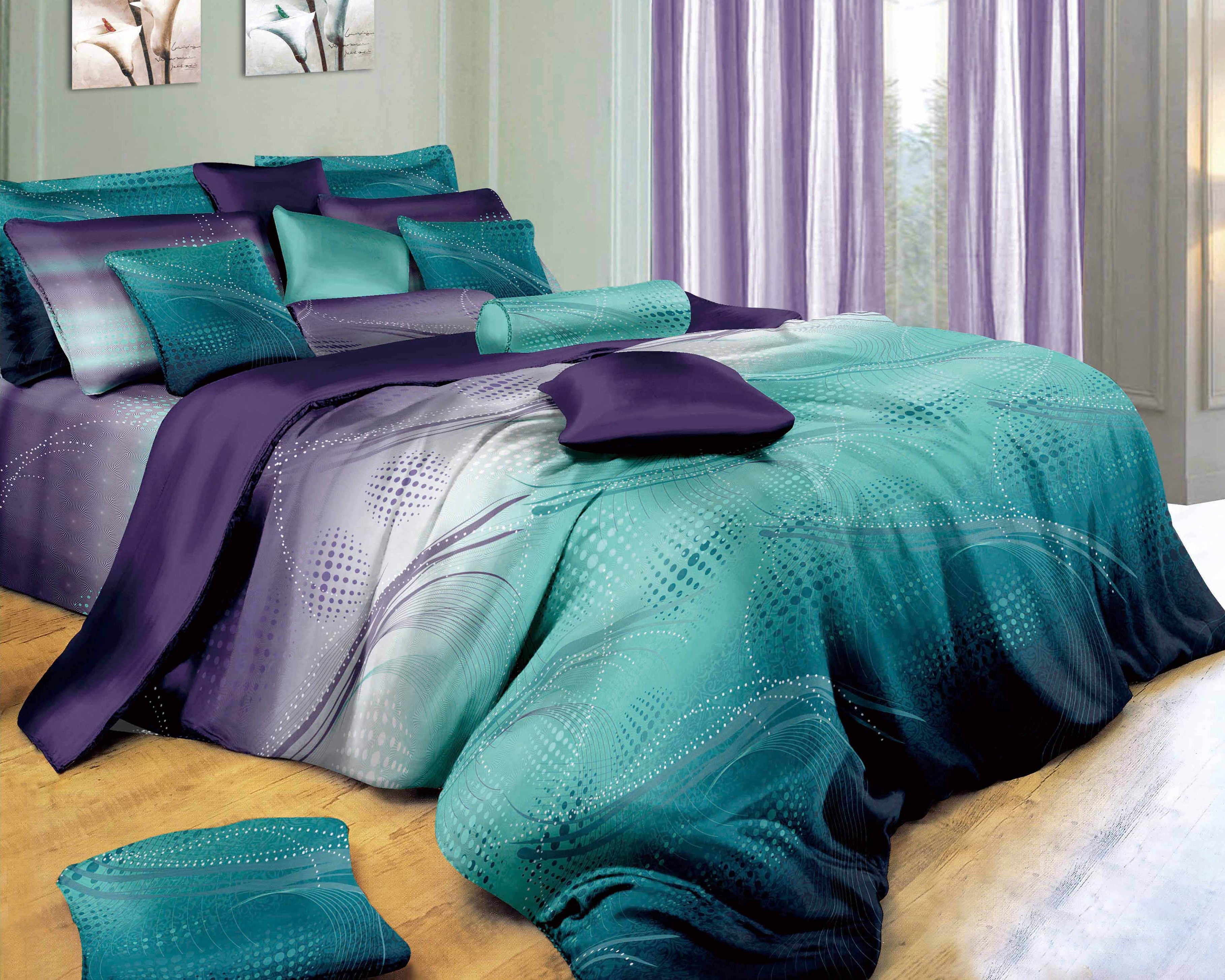 Swanson Beddings Twilight 3-Piece Luxury 100% Cotton Bedding Set: Duvet Cover and Two Pillow Shams (California King) (No comforter is included)