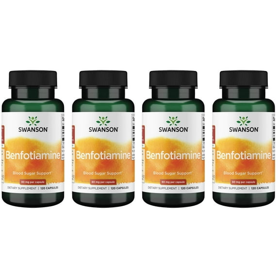 Swanson Benfotiamine 80 mg 120 Caps 4 Pack