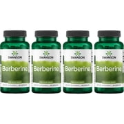 Swanson Berberine Supplement - 400 mg Each, 60 Capsules - Berberine HCl with Overall Wellness Support 4 Pack