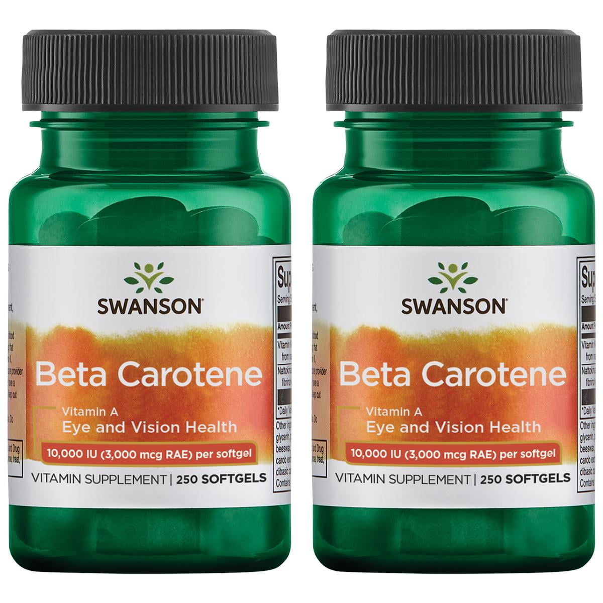 Swanson BetaCarotene 10,000 Iu (3,000 mcg Rae) 250 Sgels 2 Pack