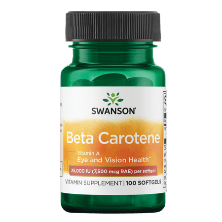 Swanson Beta-Carotene 25,000 Iu (7,500 Mcg) 100 Softgels