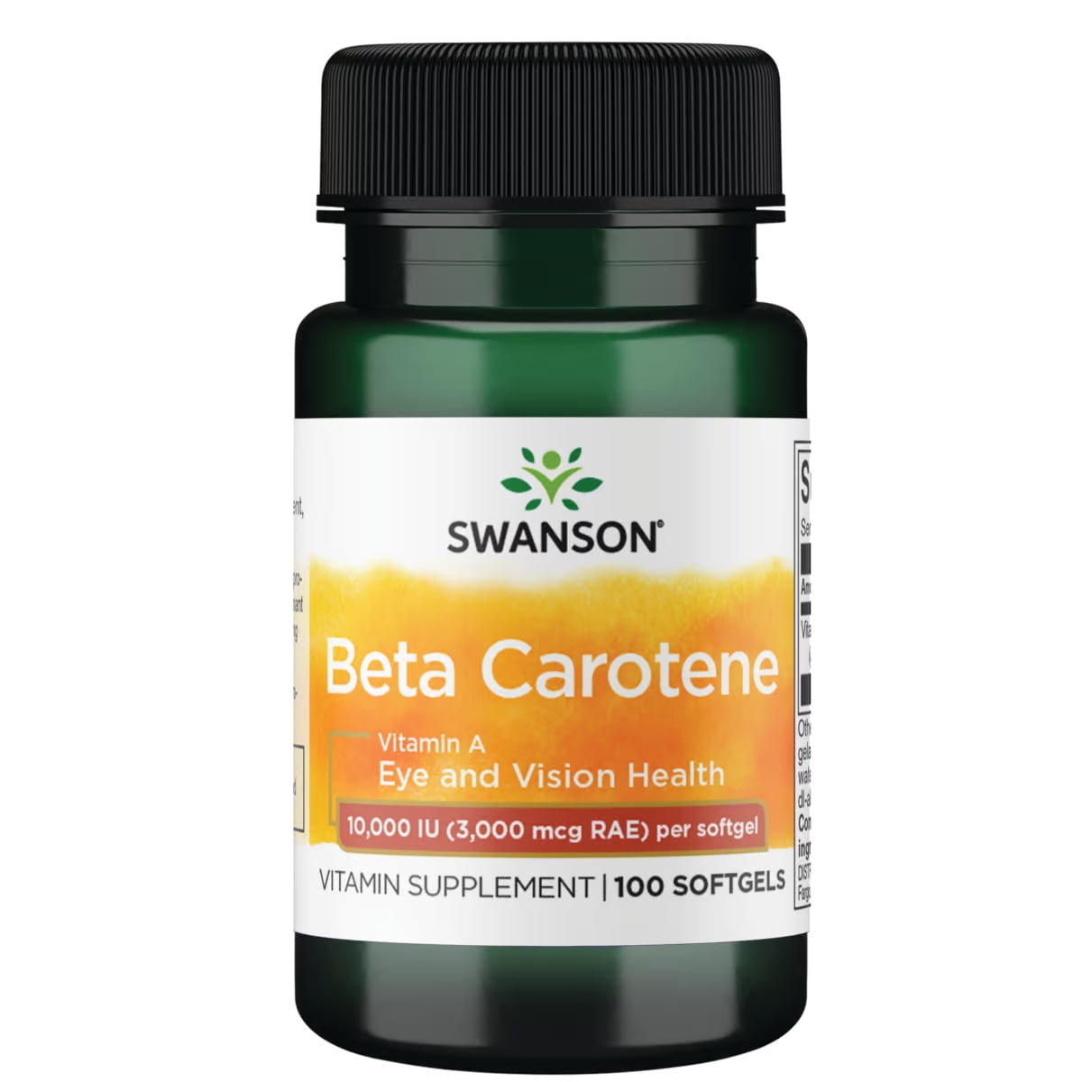 Swanson Beta-Carotene (Vitamin A) Skin Eye Immune System Health Antioxidant Support 10000 Iu (3000 mcg) 100 Sgels