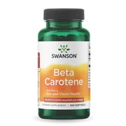 Swanson Beta-Carotene Vitamin A 25000 IU Skin Eye Immune System Health Antioxidant Support 7500 mcg 300 Softgels Count