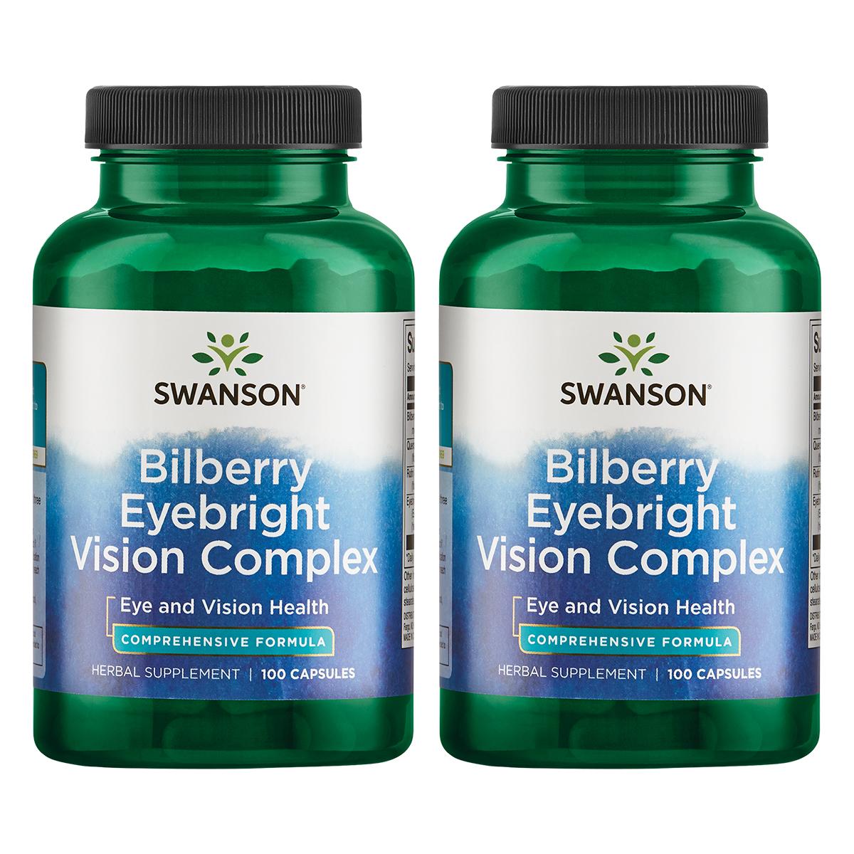 Swanson Bilberry Eyebright Vision Complex 100 Caps 2 Pack