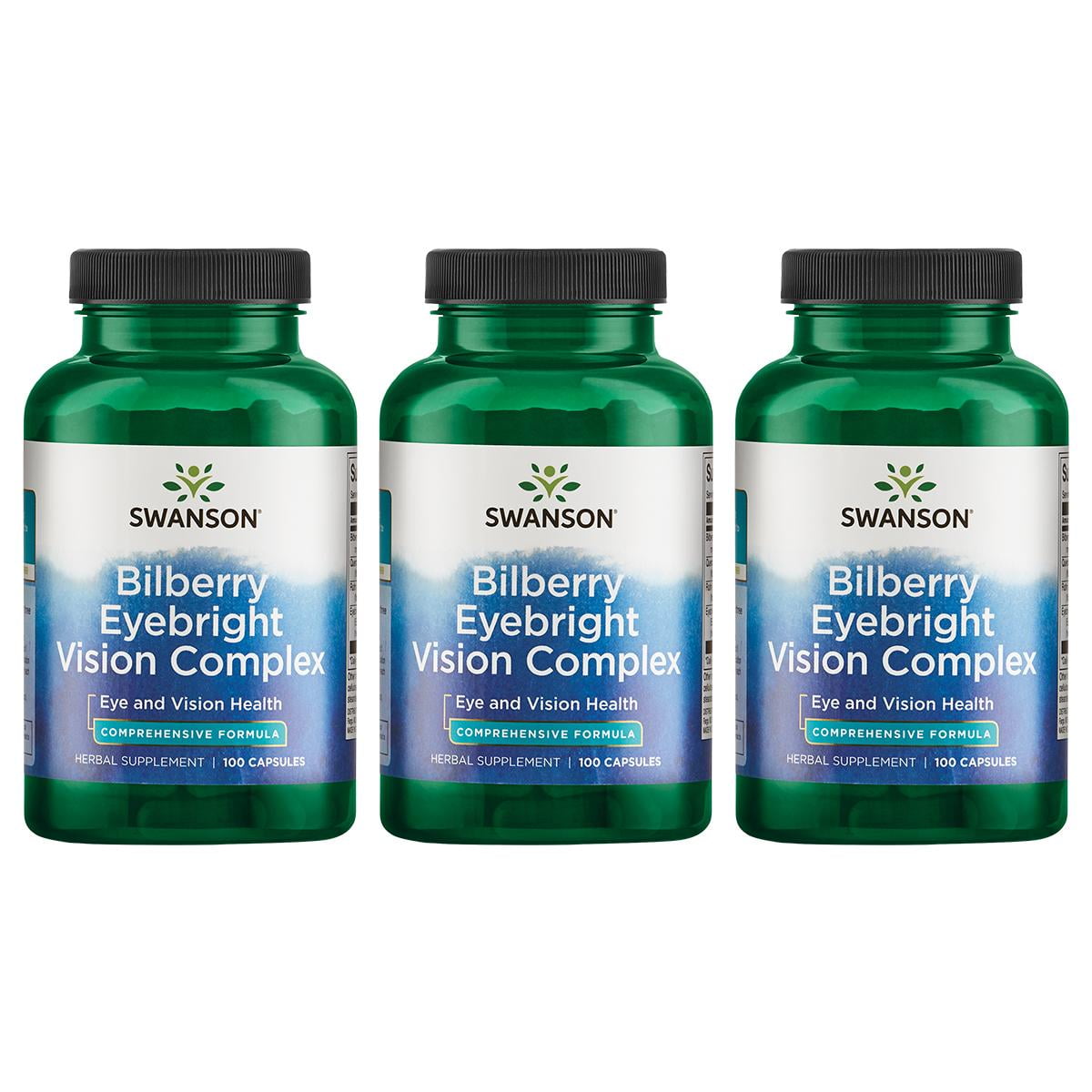 Swanson Bilberry Eyebright Vision Complex 100 Caps 3 Pack
