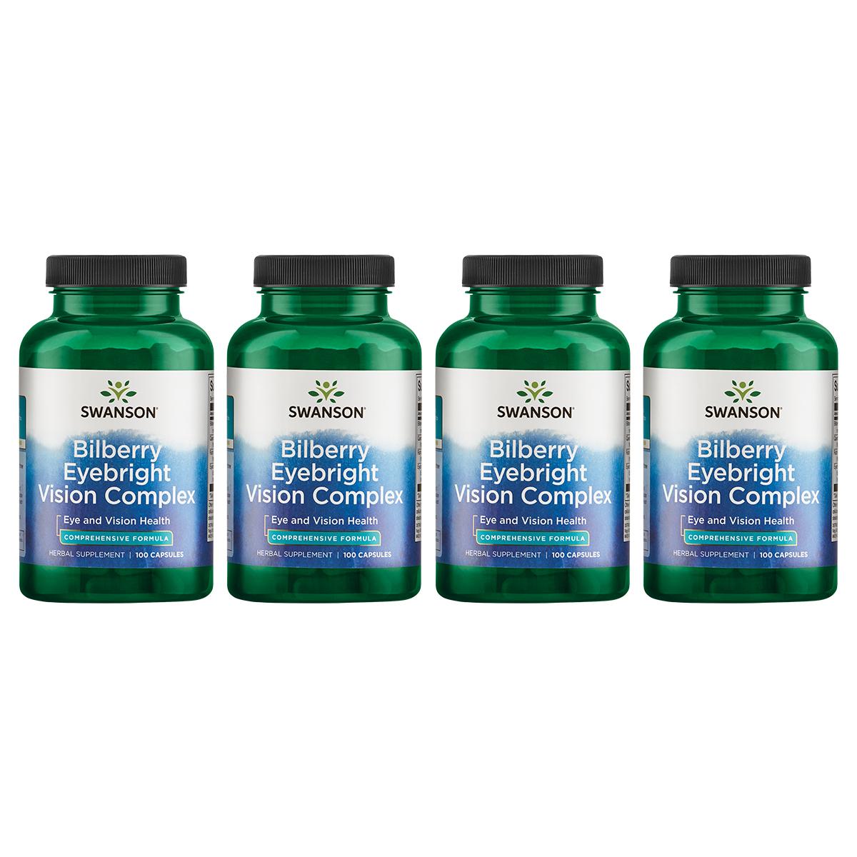 Swanson Bilberry Eyebright Vision Complex 100 Caps 4 Pack