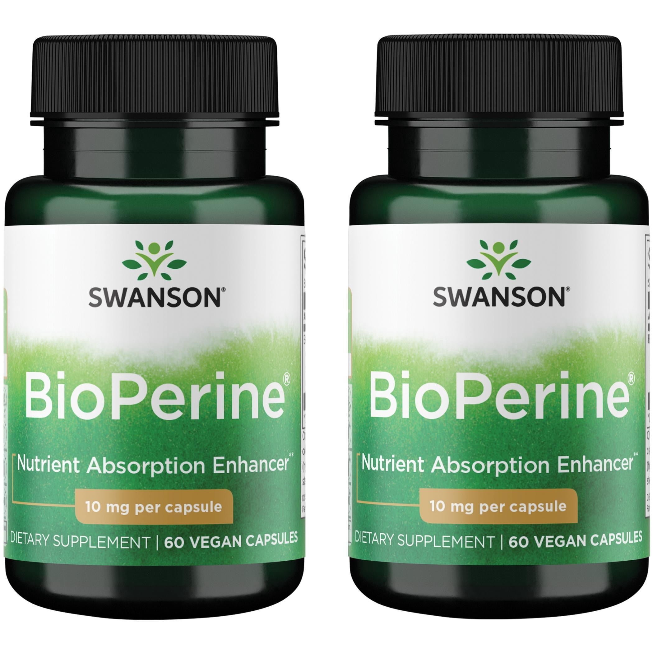 Bioperine Compound Swanson Bioperine 10 mg 60 Caps 2 Pack - Walmart.com
